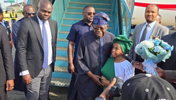 Tinubu Arrives Lagos Ahead of ECOWAS at 50 Celebration