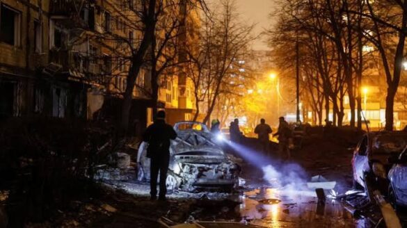 Russian Missile Attack Triggers Fires Across Kyiv